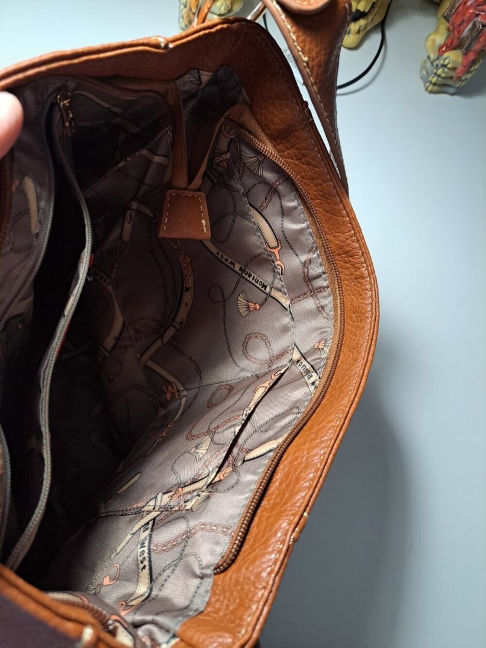 Montana West Select Pebbled Leather Hobo Shoulder Bag Purse Gold Hardware Brown - Picture 10 of 16